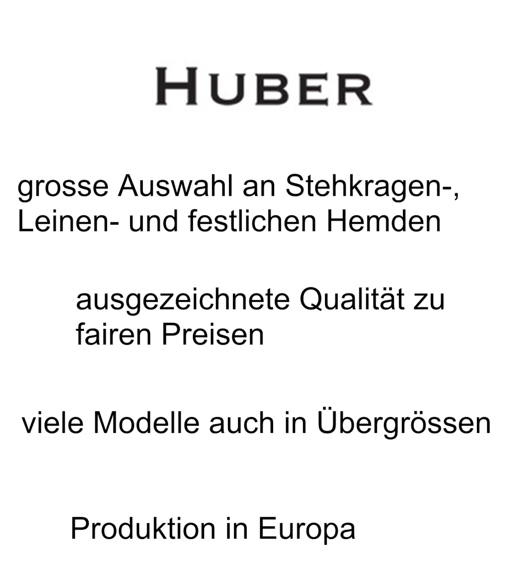 HUBER Hemd weiß Langarm verdeckte Knopfleiste Regular HU-9081