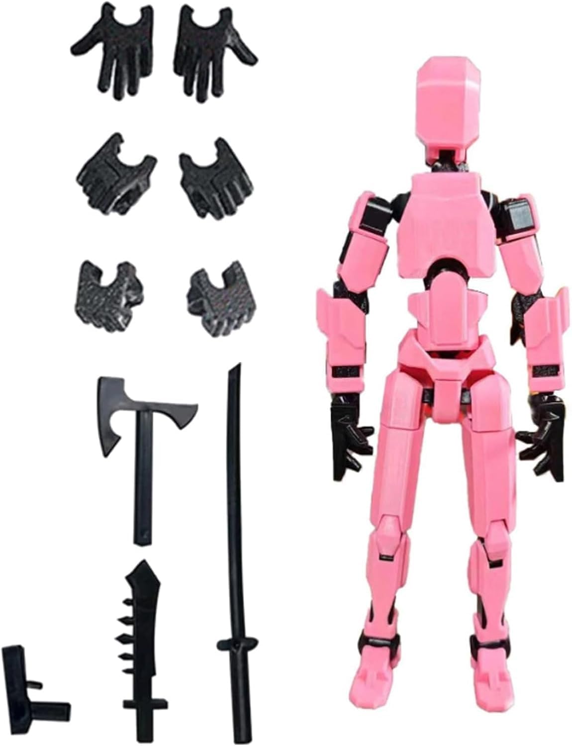 KINETIKITCH Action Figure Set, Titan 13 Robot Action Figure, 3D Printed Multi-Jointed Action Figures for Stop Motion Animation Multi-Jointed Movable Shapeshift Robot 13 Action Figure. (Pink)