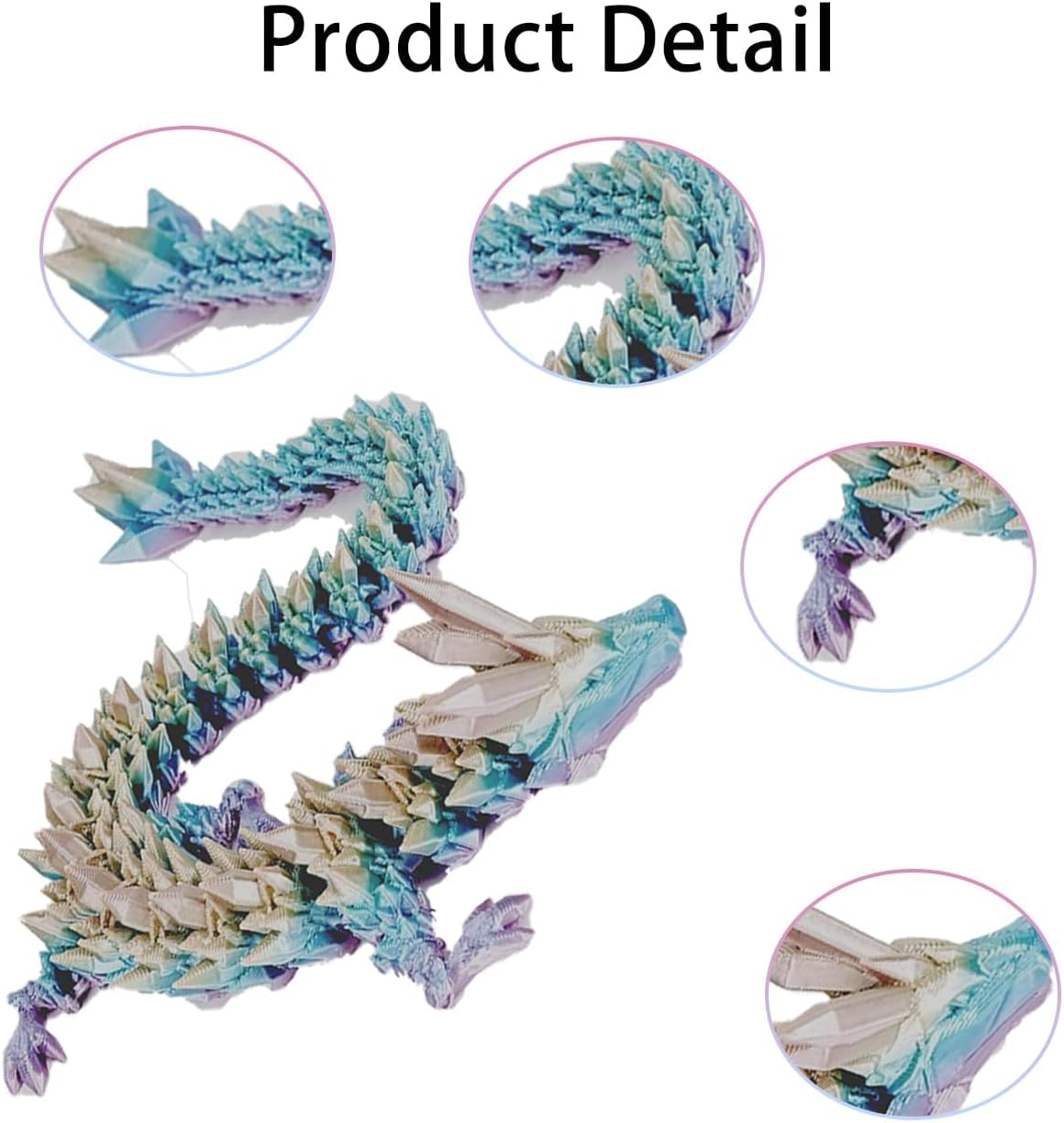 3D Printed Dragon with Egg, Large Crystalynx Dragon Eggs with Dragon Inside, Cool Articulated 3 d Printed Dragon Fidget Toy for Boys Girls and Adults