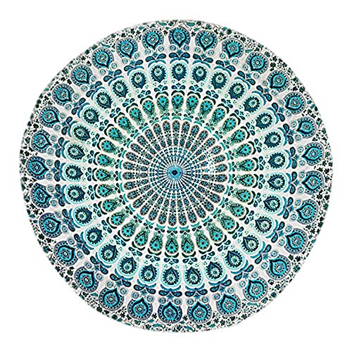 Rajasthaniartdecor Round Indian Mandala Bohemian Table Cloth, Sunproof Round Beach Throw Tapestry Hippy Boho Gypsy Tablecloths Great For Home Decor P Sky Blue Round-001 Round-001 #TOP23