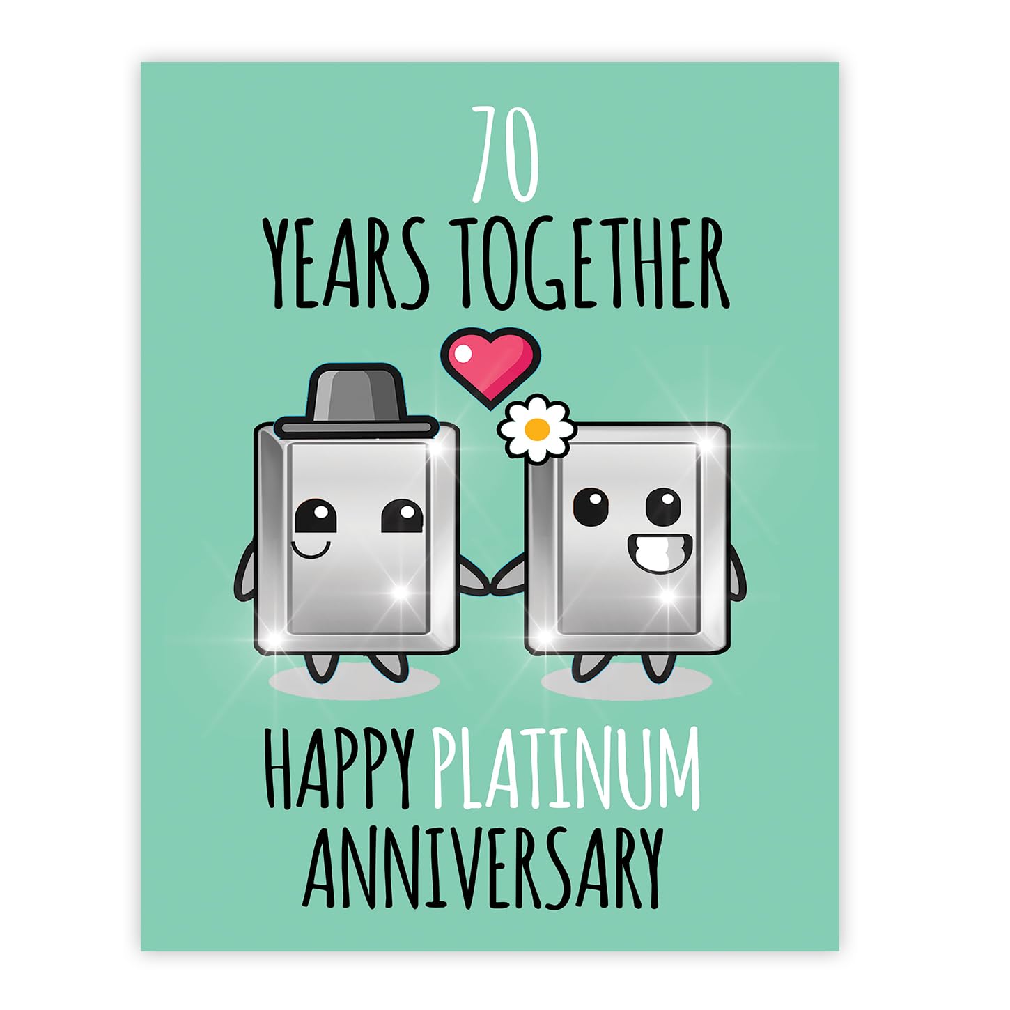 Stuff4 70th Anniversary Poster Unframed - 70 Years Together - Happy 70th Wedding Anniversary Cute Gifts for Husband Wife Companion Partner, 8x10 Inch Anniversaries Posters