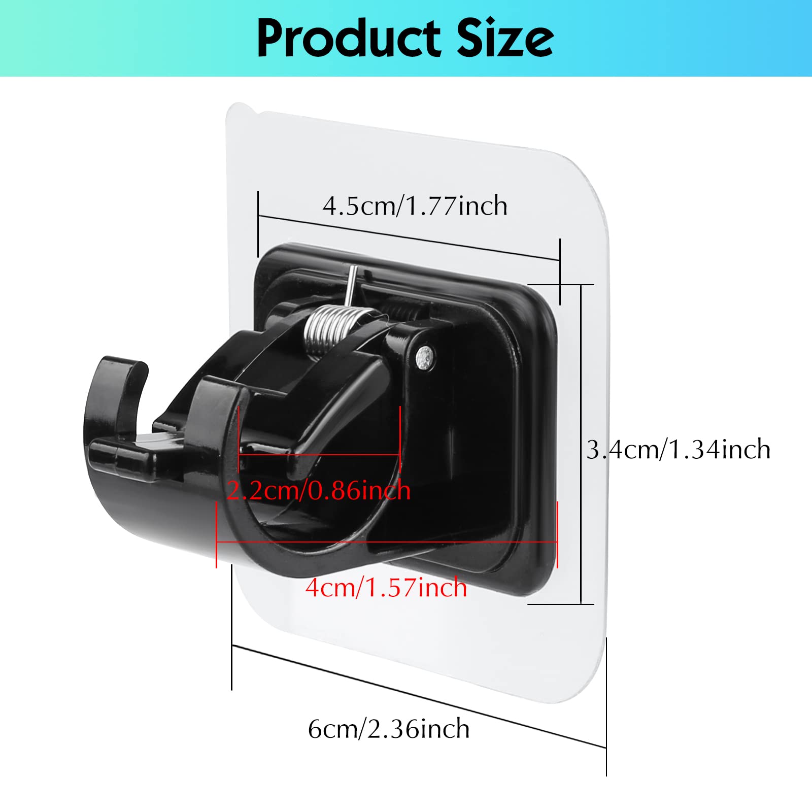4 Staffe Autoadesive Per Asta Tenda - Ganci Senza Trapano In ABS, Portata 5kg, Per Bagno E Cucina