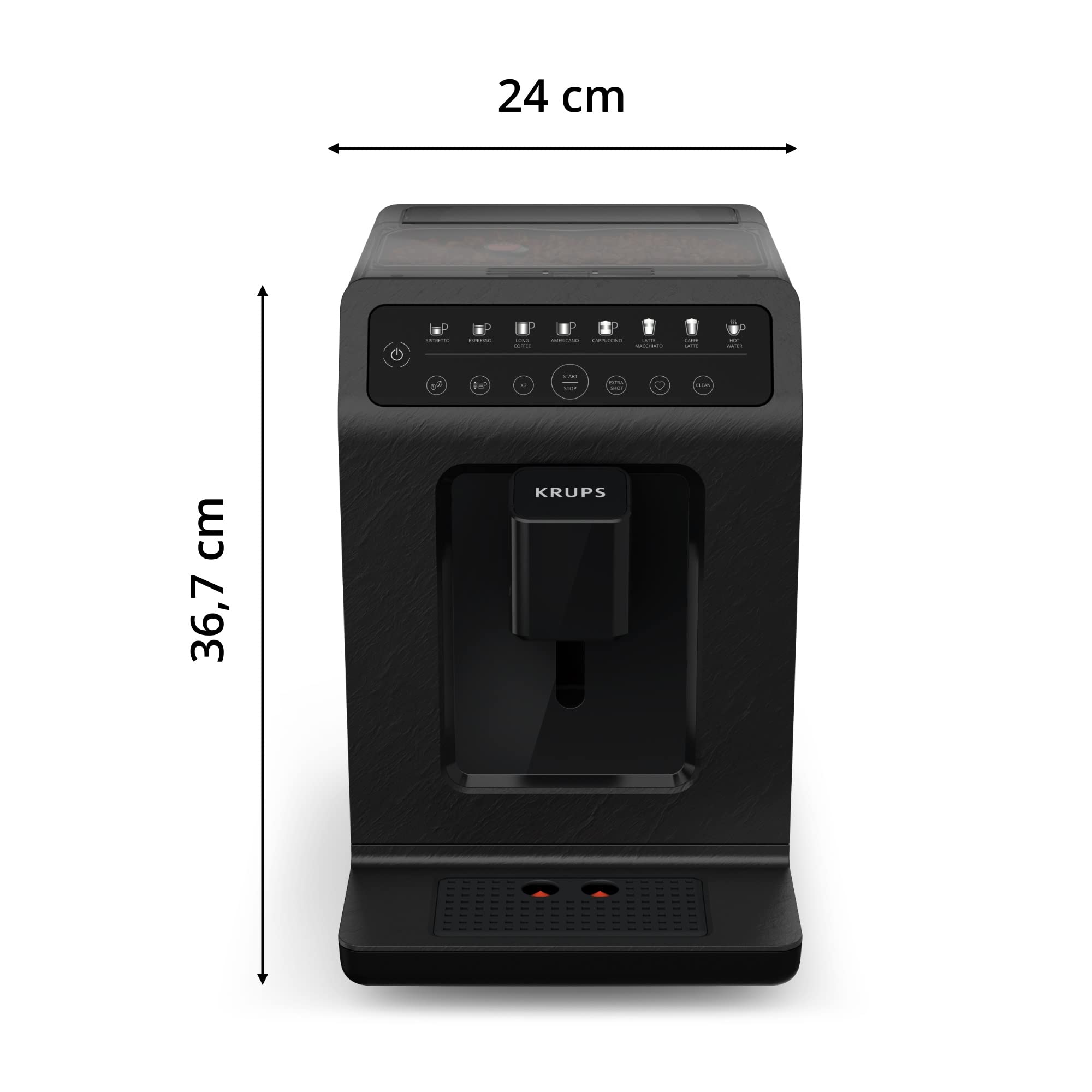 Krups Evidence Eco Design EA897B - Cafetera superautomática 15 bares, 8 programas café, 5 grados de molienda, programa limpieza, indicador cal, molinillo integrado