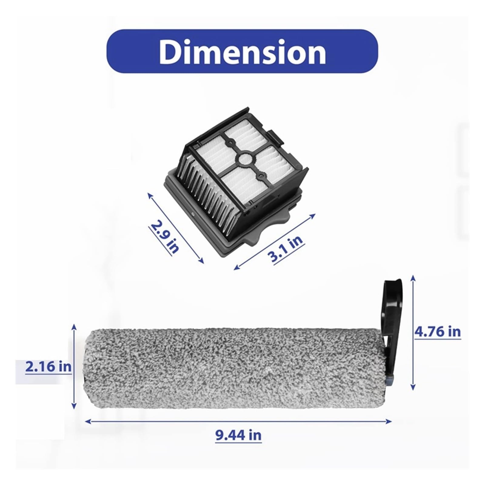 3 filtry, szczotka rolkowa, kompatybilna z zestawem akcesoriów Tineco Floor ONE S5 Smart Wet Dry Vacuum Cleaner (kolor: Set0)