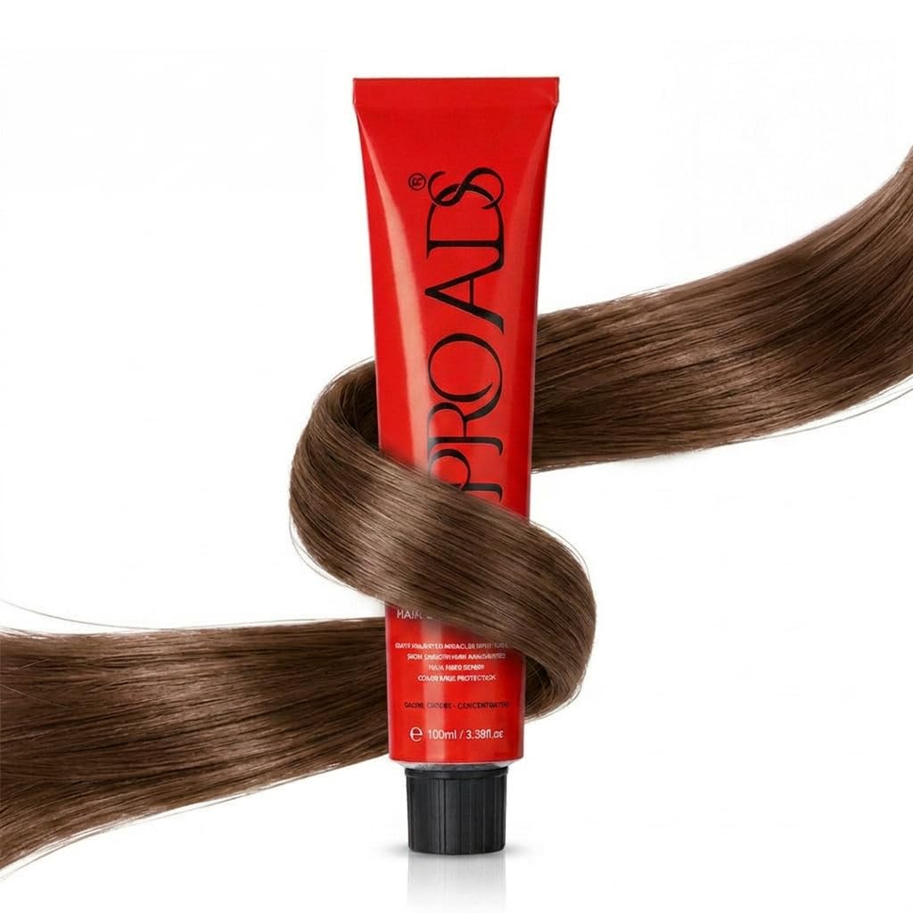 PROADS Absolute Premium Biotin Hair Color Cream Brown 7.70 Medium Blonde Chocolate Permanent Hair Dye for Men Women 100% Grey Coverage Nourishing Colour Salon Expert Formula 100ml-image-29