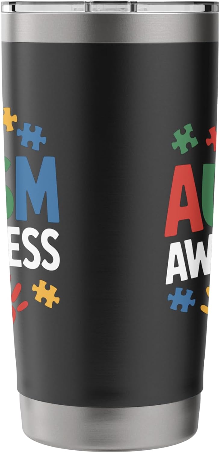 Autism Awareness, Sped Teacher and Autistic Support Stainless Steel Insulated Tumbler - Image 2