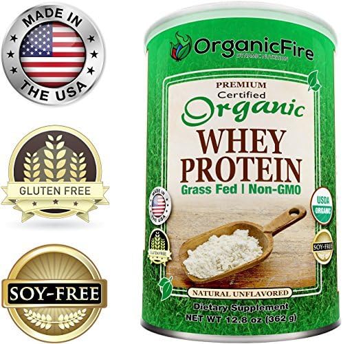 Organic Fire Healthy Nutritious Shakes for Building Lean Muscle for Men & Natural Fat Loss for Women - Our Best Grass Fed Non GMO Whey Protein Powder - Delicious No Sugar/Soy Drinks to Boost Energy