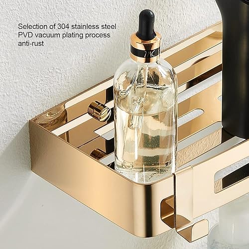 Miniatura 3 de Organizador de ducha de esquina, estante de baño, accesorios de baño (tamaño  oro 1 capa)