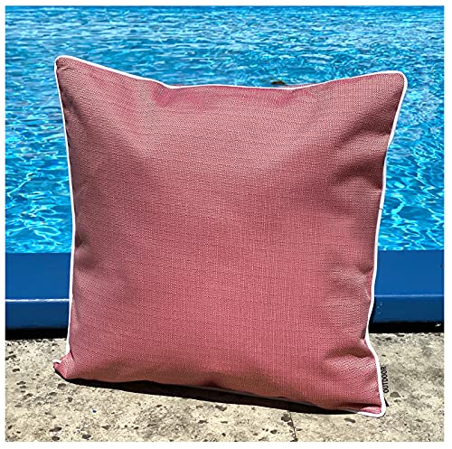 heimtexland ® Outdoorkissen Dekokissen Schmutz- und Wasserabweisend Outdoor Garten Kissen Lotus Effekt 45x45 rot Typ676