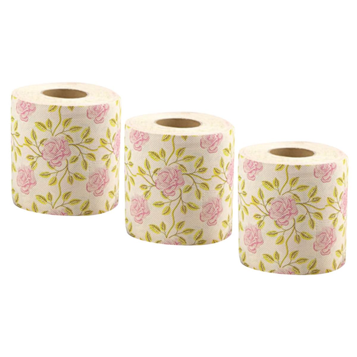 Papel higiénico de bambú de diseño floral como detalle creativo de baño