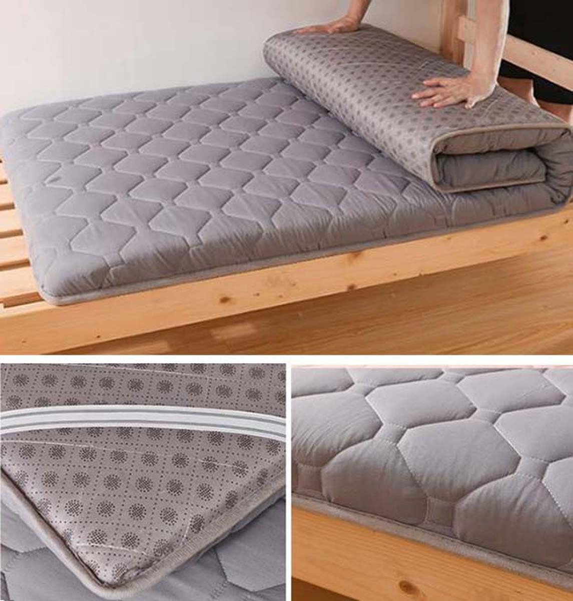Danchen Matelas futon japonais, tapis de sol en tatami doux pour adultes, coussin portable pliable pour camping et voiture, matelas de lit d’appoint pour dortoir (80x190cm,G)
