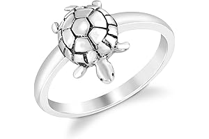 925 Sterling Silver Greek Key Turtle Shell Open Adjustable Ring