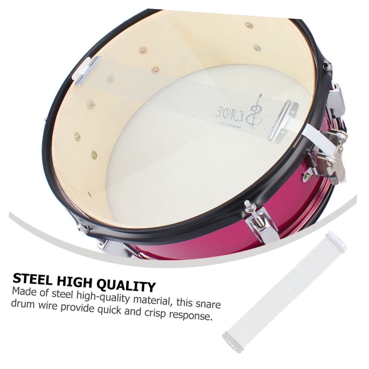 FAVOMOTO Snare Drum Spring Wire Belt 14 Stainless for Percussion 20 Strands Jazz Rock Concert Performance