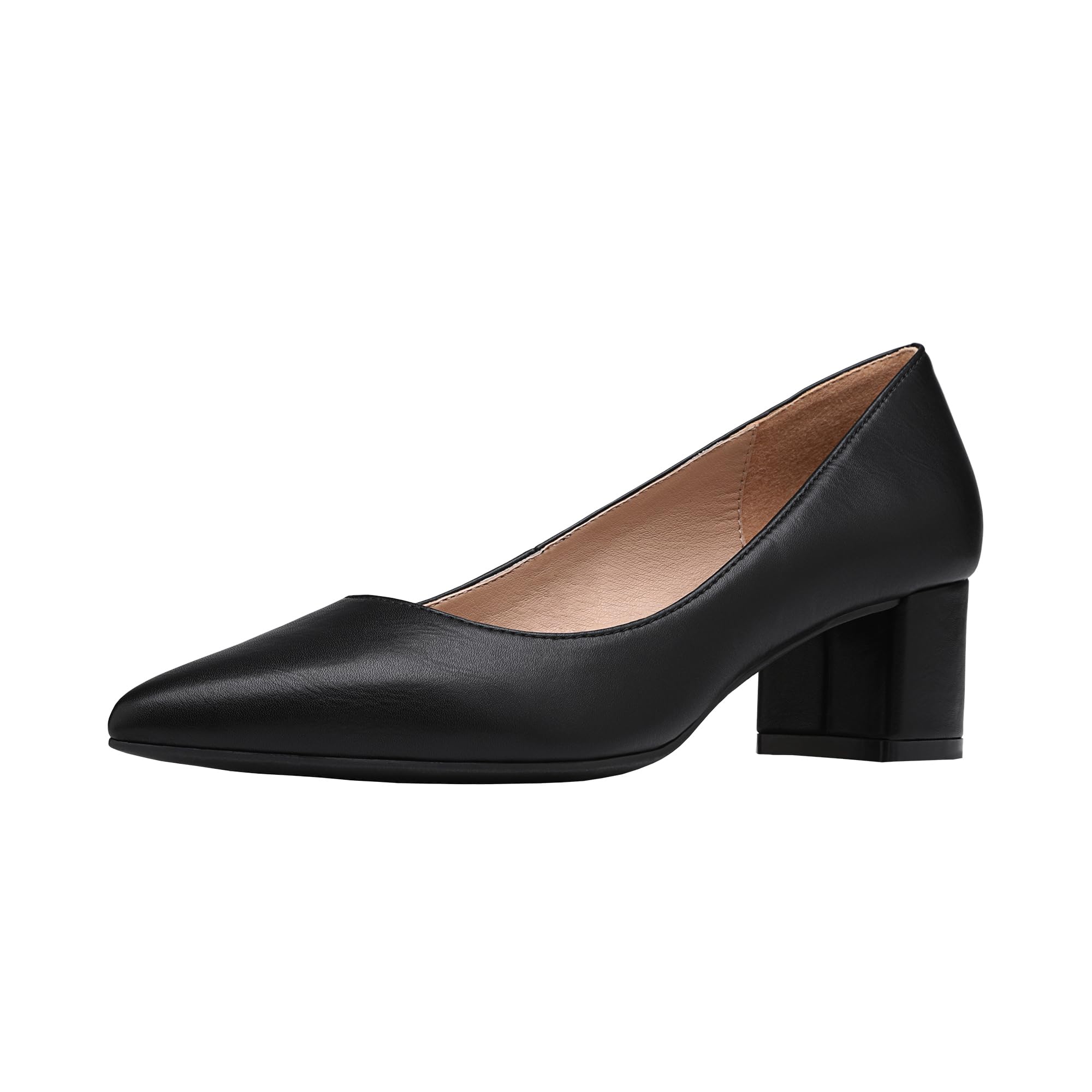 DREAM PAIRS Damen Pumps mit klobigem spitzer Blockabsatz und niedrigem Absatz