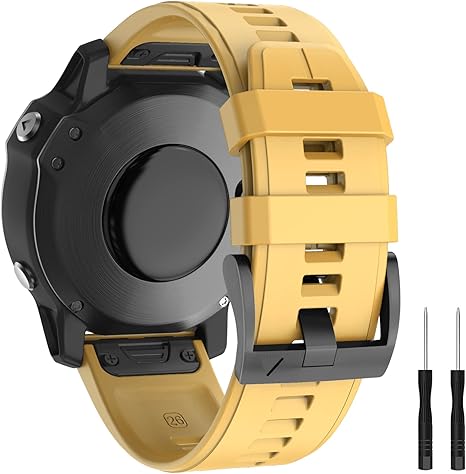 mysnbkn compatible with garmin fenix 5x watch band 26mm easy install silicone strap for garmin fenix 5x plusfenix 6xfenix 6x profenix 3fenix 3 hr