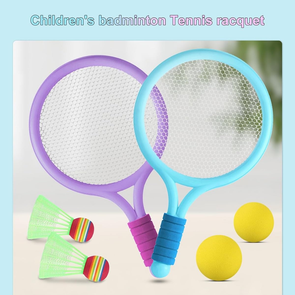 Raqueta de Tenis y Bádminton 2 en 1 para Niños - Juguete de Playa Infantil