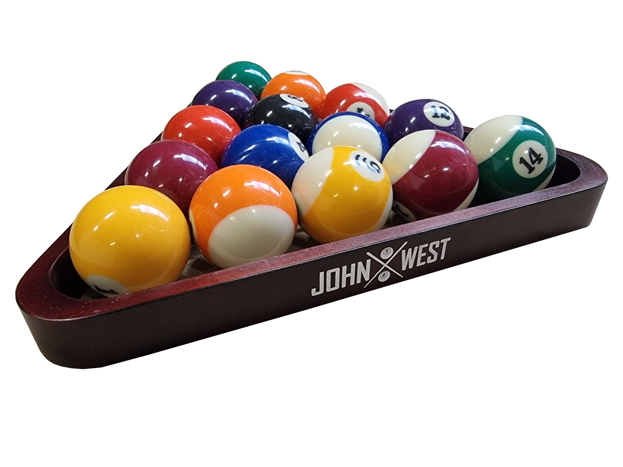 John West Billard Triangel Holz Mahagoni, für 57 mm Pool Billardkugeln | Stabile Poolbillard Kugeltriangel, Aus Holz