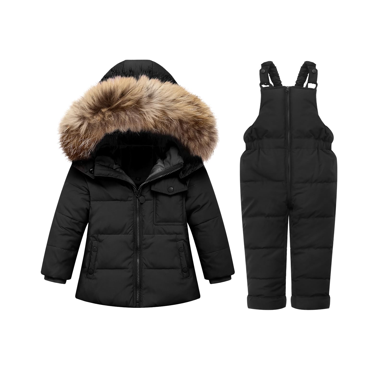 Fumdonnie Toddler Snowsuit Boy Baby Winter Coat Girl Snow Pants and Jackets Bib 1-2-3-4-5T