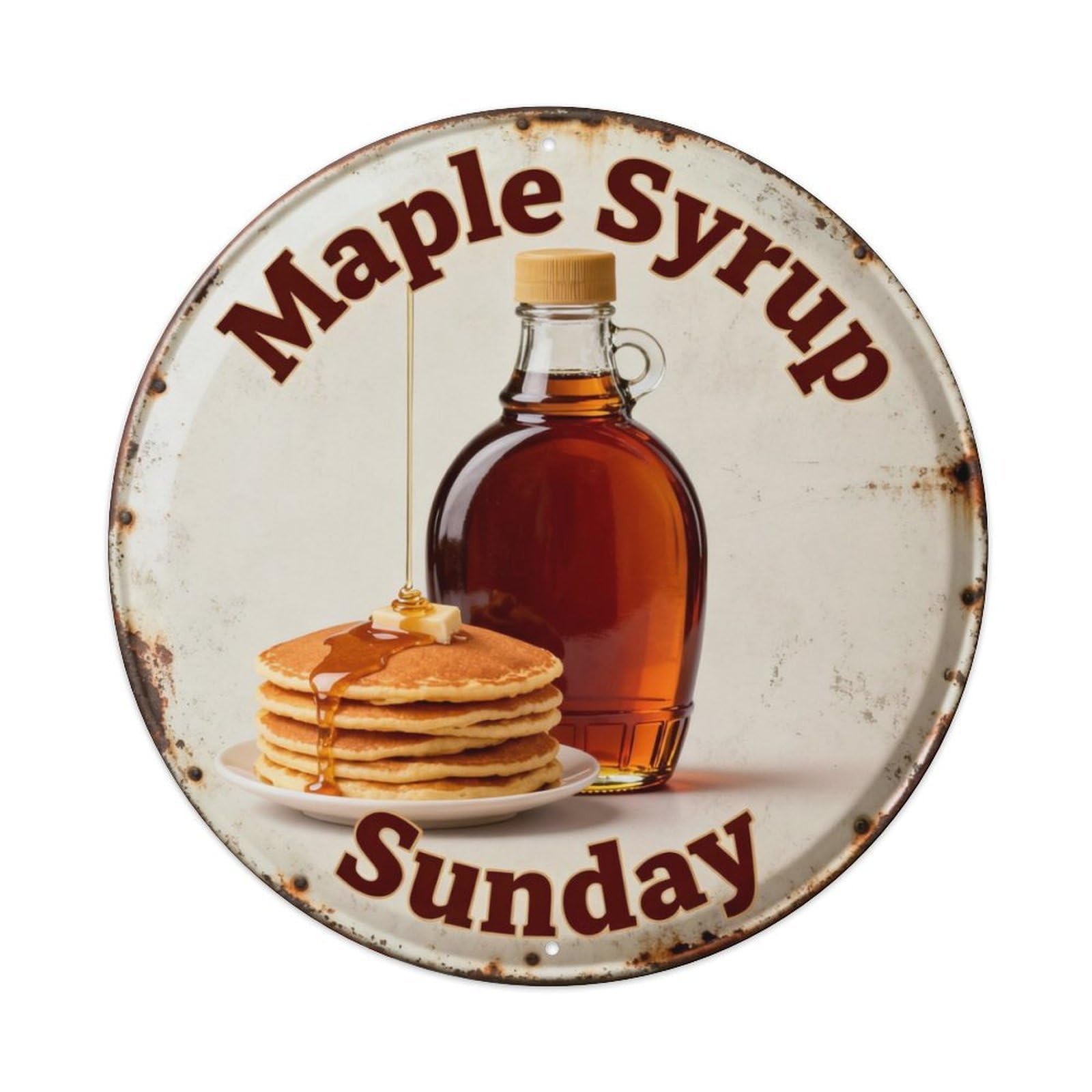 Maple Syrup Sunday Metal Tin Sign Plaque