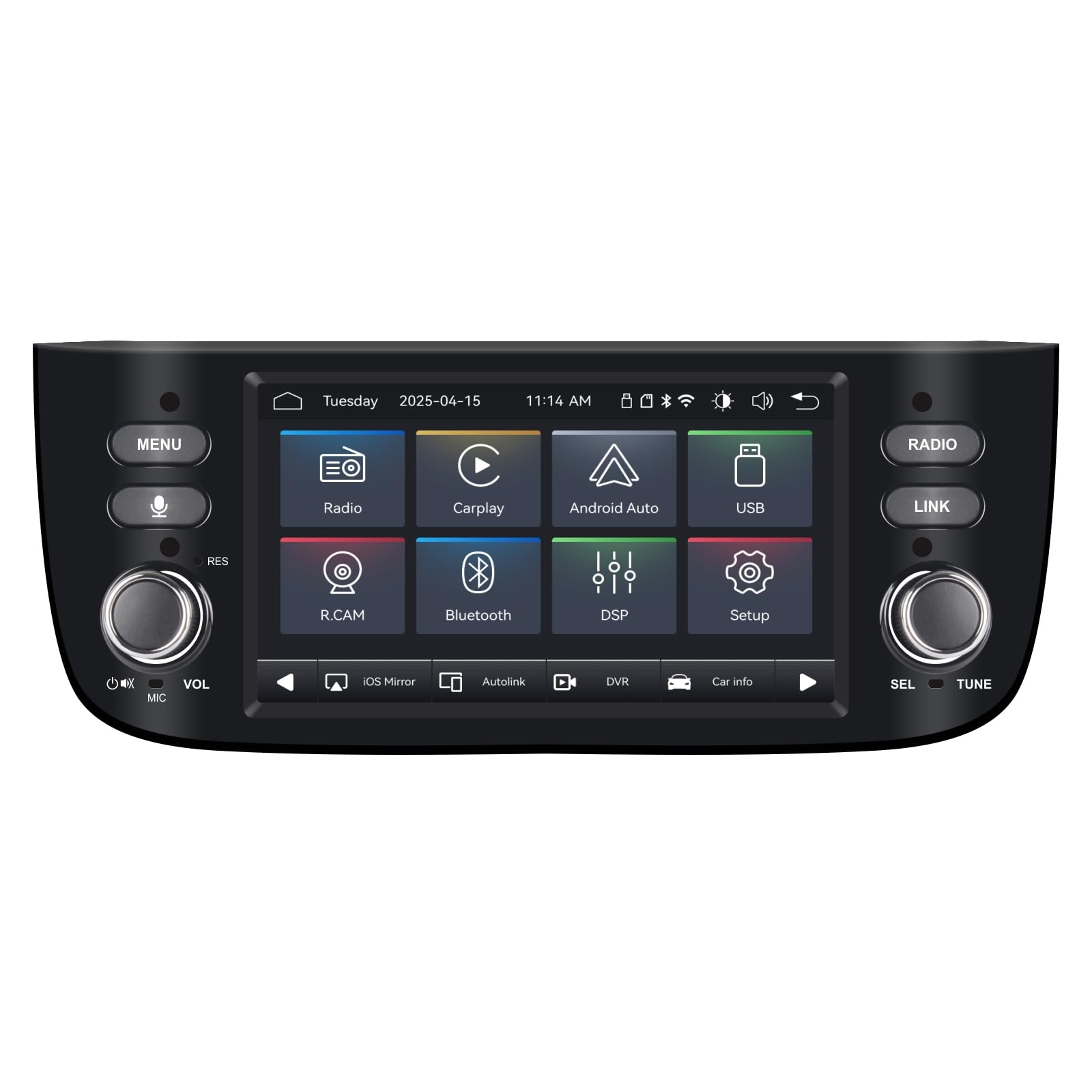 Autoradio Linux Avvio Lampo Compatibile Fiat Punto 10-16/Linea 12-15 | Installazione Rapida | CarPlay/Android Auto Wireless/FM/AM/RDS/USB | DSP 100W |