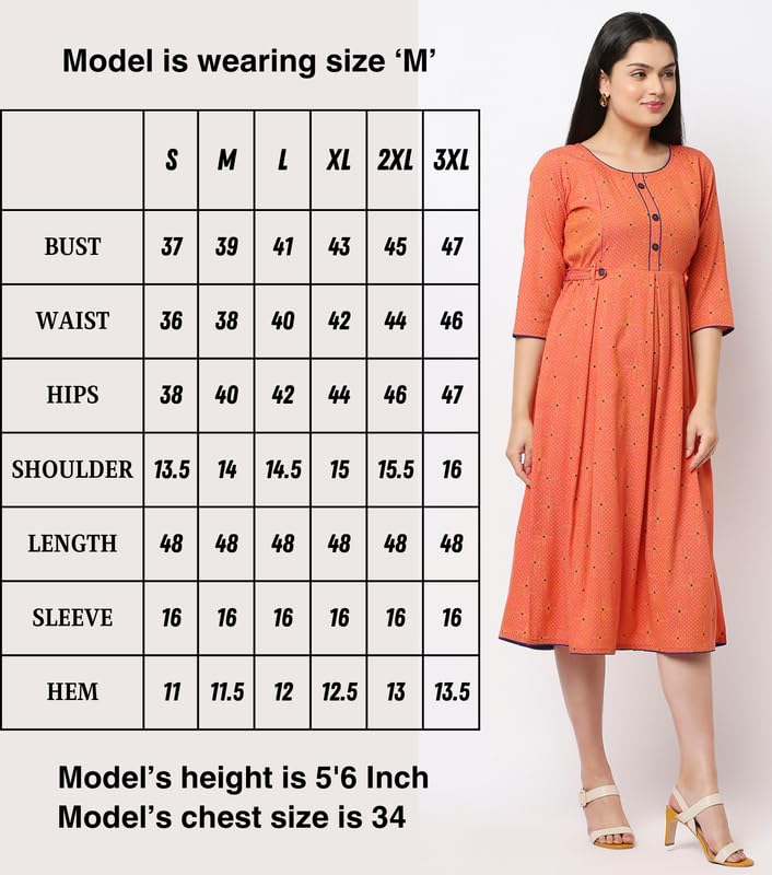 True Shape Feeding Kurtis for Women Cotton | Trendy Maternity Anarkali Kurta with Dual Nursing Zippers in Viscose Rayon for Pre & Post Pregnancy(TSF-138-XL, Bright Peach) 4