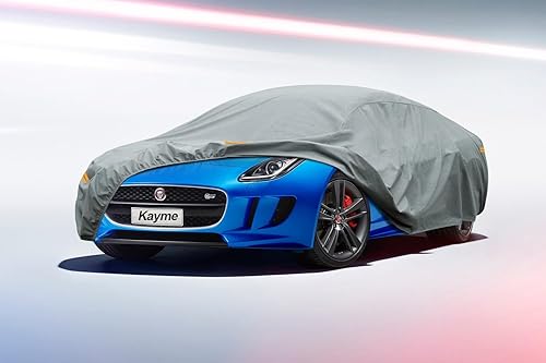 Miniatura 7 de Kayme Cubierta de coche resistente al agua para todo tipo de clima, cubierta exterior completa protección contra rayos UV, ajuste universal Audi A3,