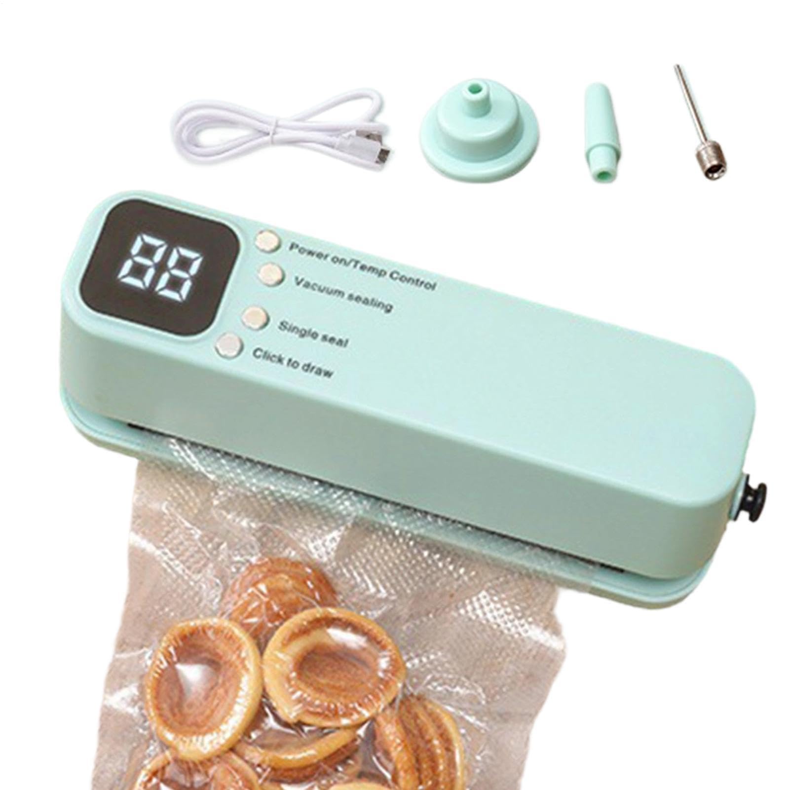 Macchina per sottovuoto a mano, portatile, ricaricabile tramite USB, mini macchina per sottovuoto, per uso in casa, cucina, camera da letto, appartamento, hotel e affitto