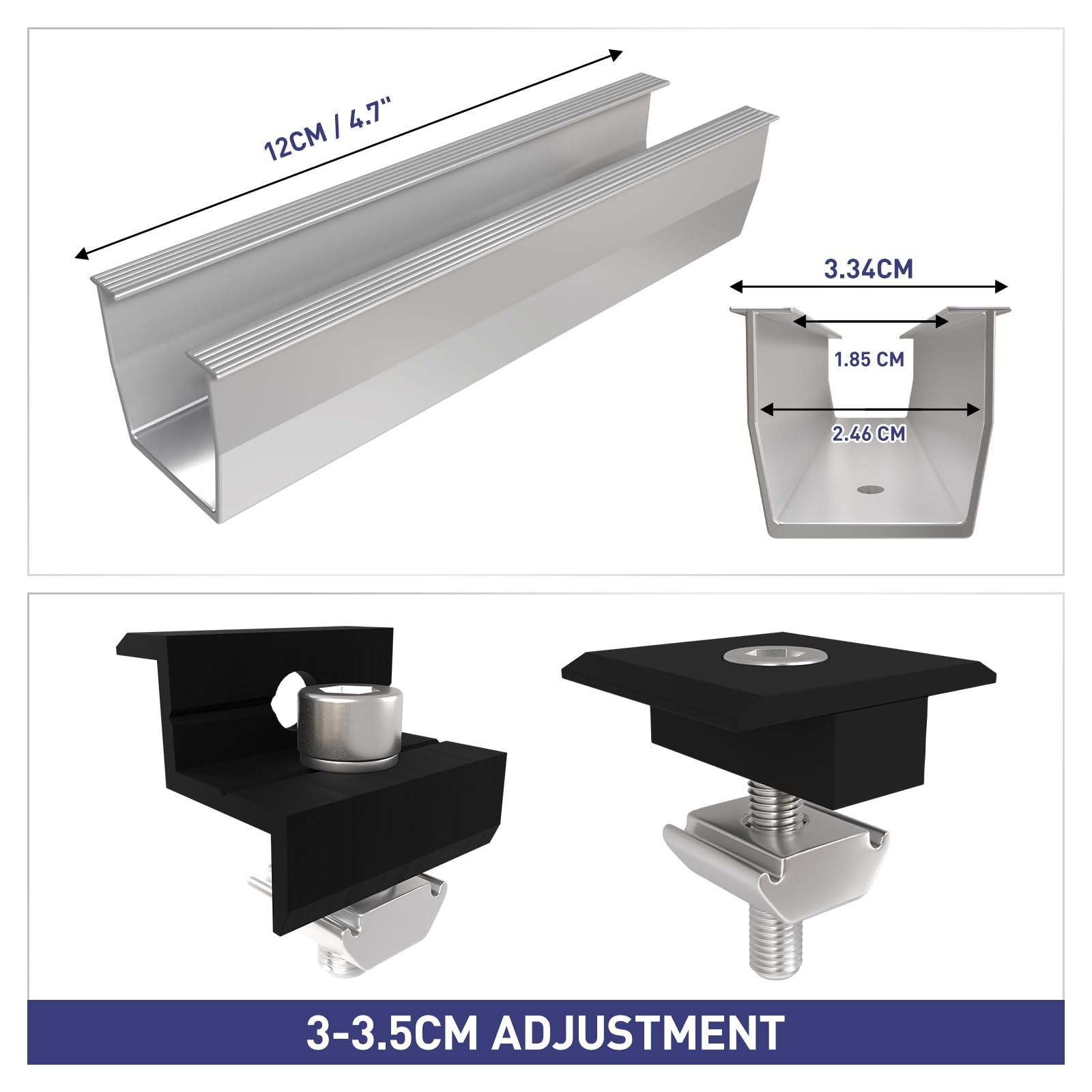Supporto per modulo solare, fissaggio fotovoltaico su bitume, set montaggio 4 moduli PV