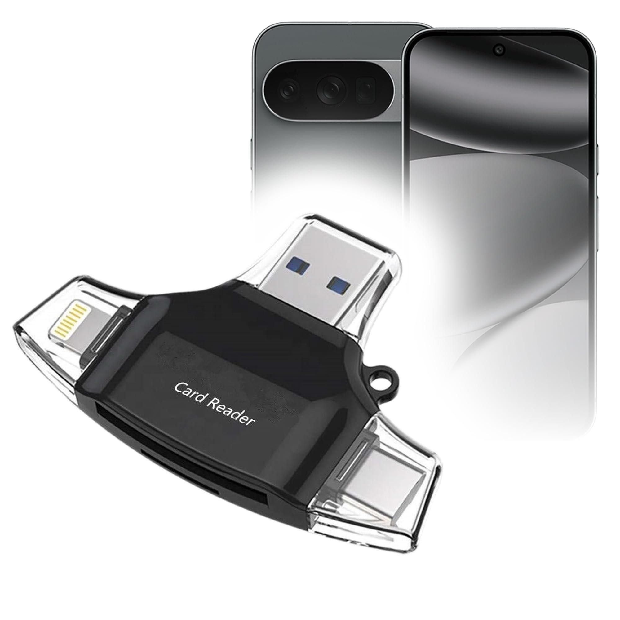 BoxWave Smart Gadget Compatible with Google Pixel 10 Pro (6.3 in) - AllReader SD Card Reader, microSD Card Reader SD Compact USB - Jet Black-image-5