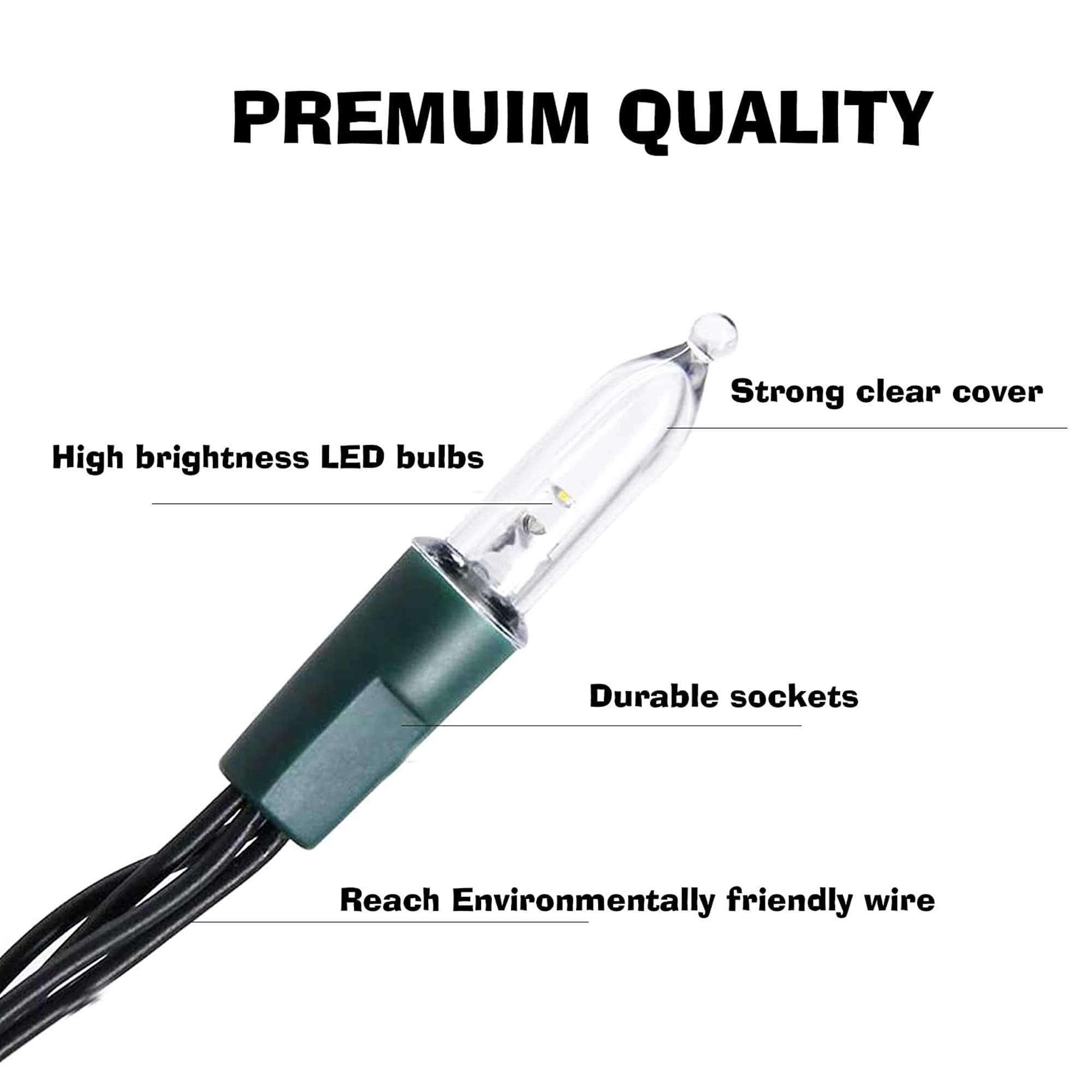 FUNPENY 50 LED-Weihnachtslichter, 16 FT Mini-Lichterkette mit 8 Modi, wasserdichte Baumlichter für den Außenbereich, Innen- und Außenbereich, Terrasse, Garten, Weihnachtsdekorationen (Warmweiß, 4)