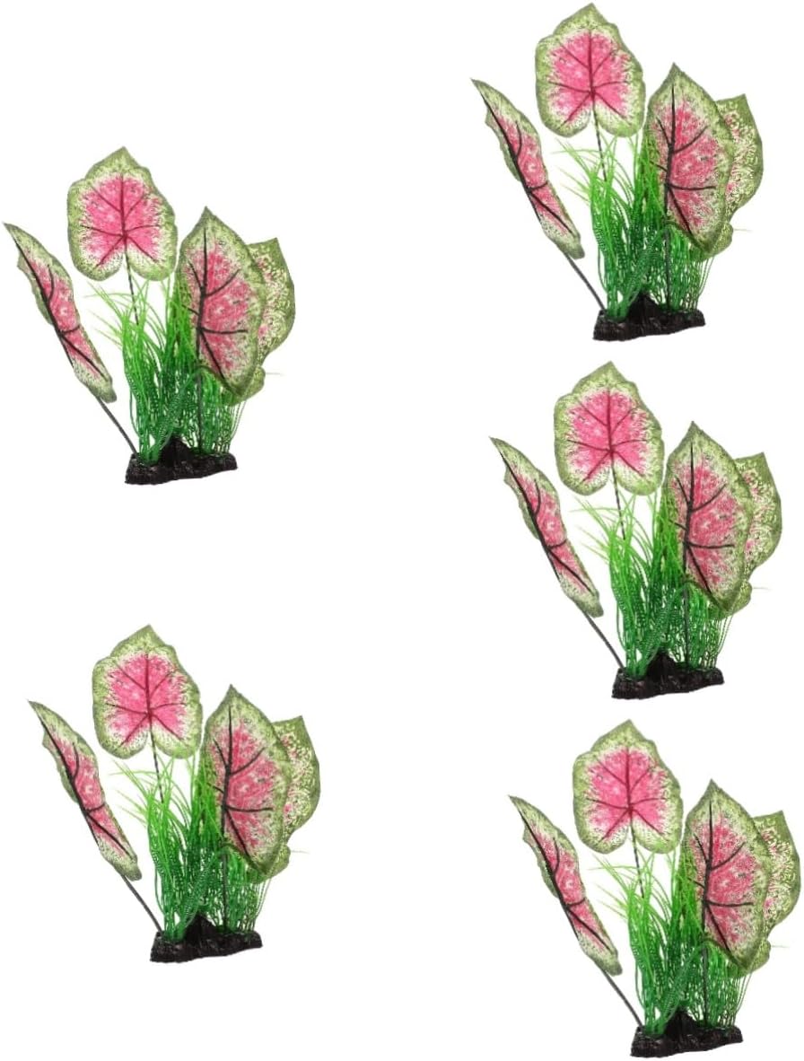 Housoutil 5pcs Artificial Aquarium Plant Decoration Lifelike Decorative Fake Plant for Fish Tank Realistic Simulation for Decor