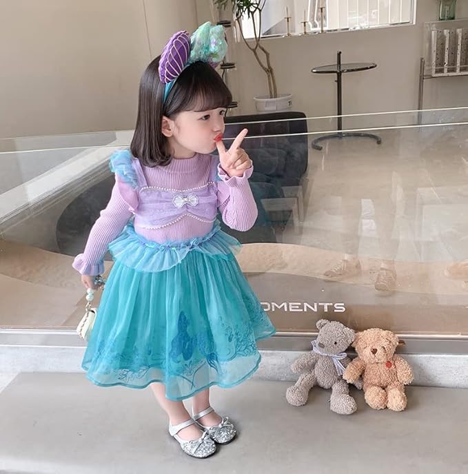 Amazon Co Jp Hikari Baby 上質 かわいい リトルマーメイド アリエル ニットワンピースドレス コスプレ コスチューム ワンピース ワンピ 130 ホビー