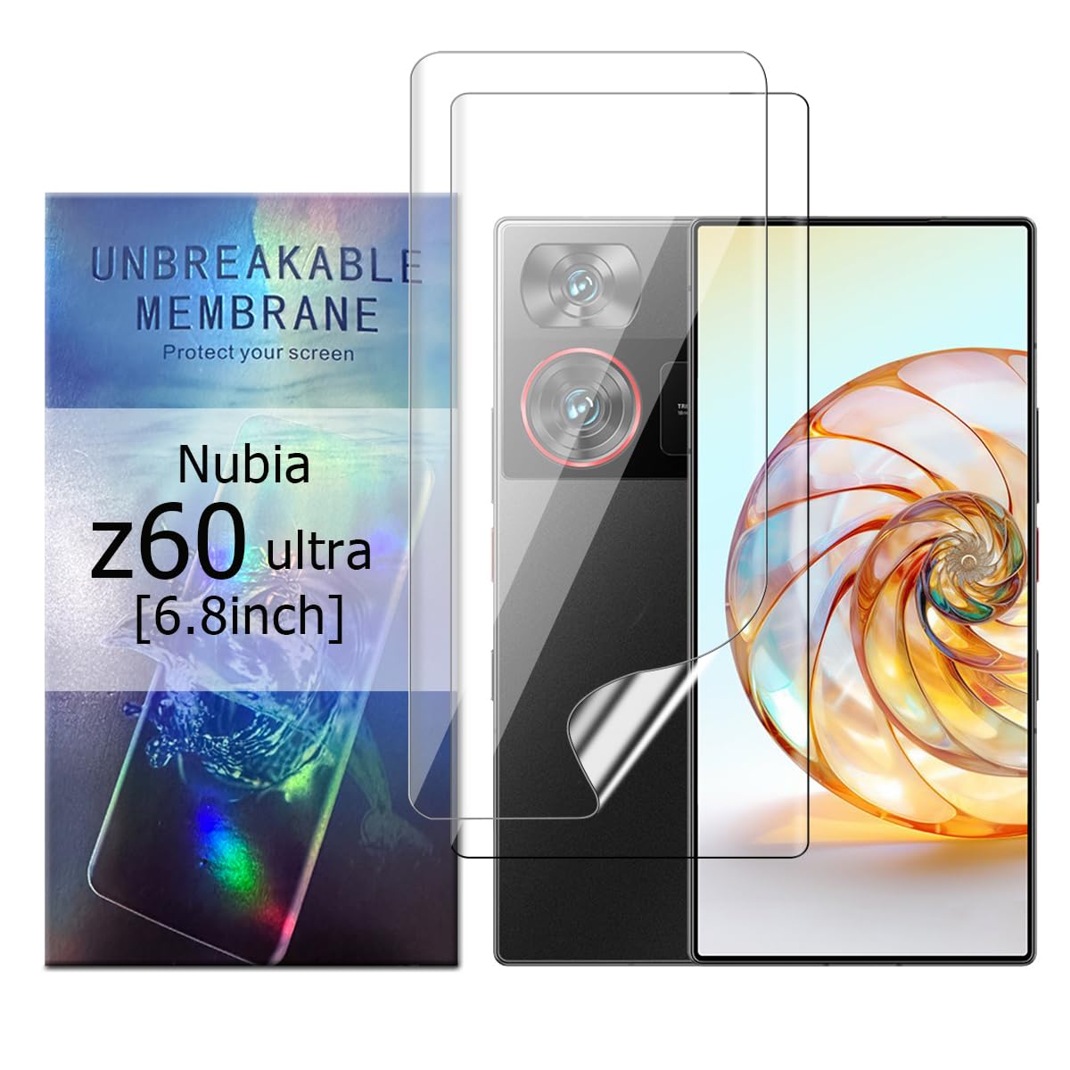 Glcrrpu2 Pack Screen Protector for ZTE nubia Z60 Ultra[6.8"] High Sensitive Hydrogel TPU Film HD Clear Flexible,Self-Healing[Not Tempered Glass]