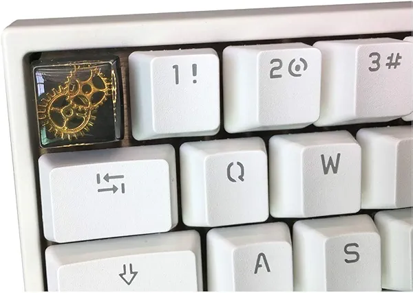 Resin Handmade Unique Keycap for Custom Cherry MX Gaming Mechanical Keyboard, Novel ESC Key, Industrial Gears