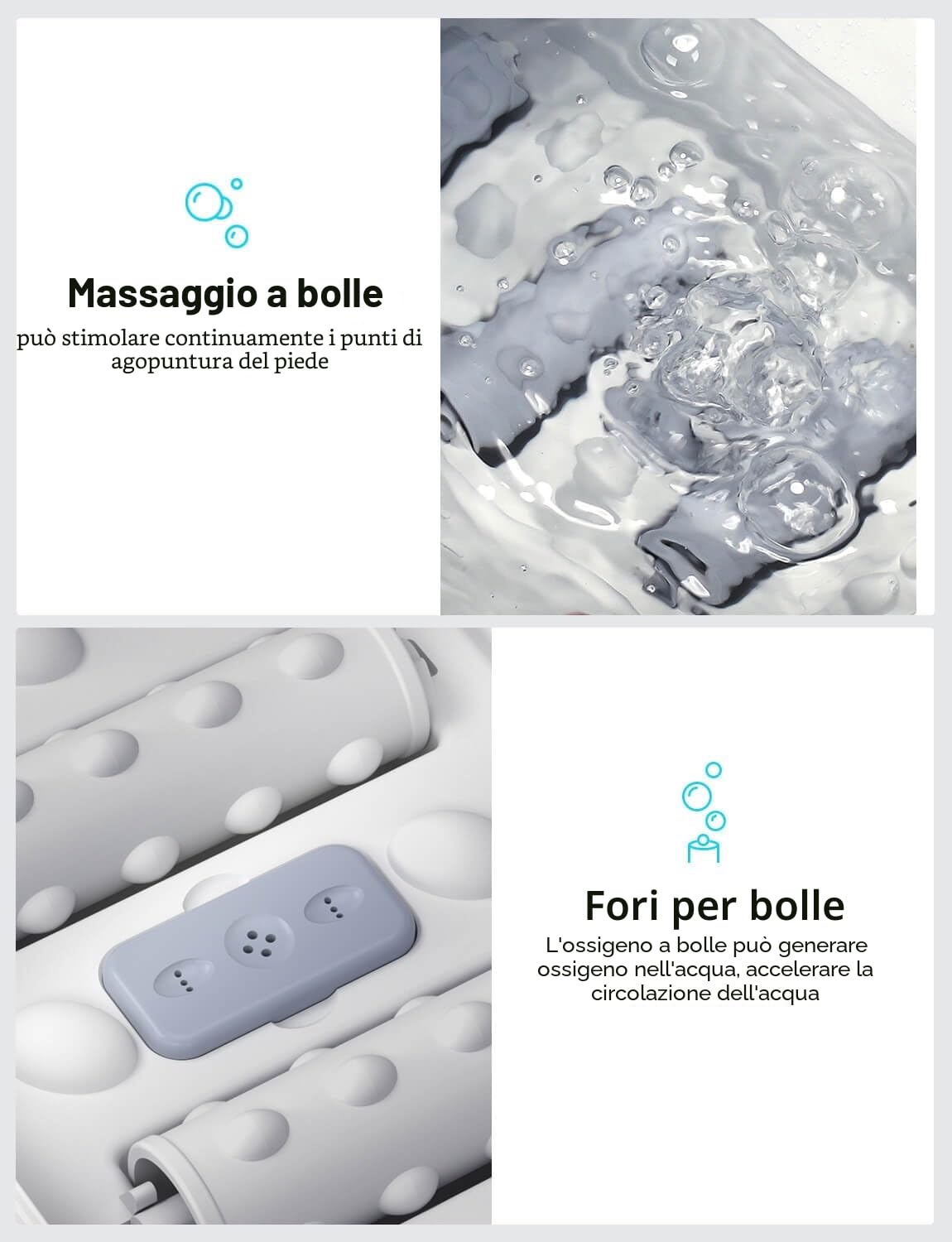 ALLJOY Pediluvio Massaggiatore Piedi Pieghevole, Termica Foot Spa per Alleviare Il Dolore, Idromassaggio Piedi 24 Temperatura, Pietra Pomice, 6 Timer, 6 Rulli Massaggianti, Luce Rossa Regali di Natale