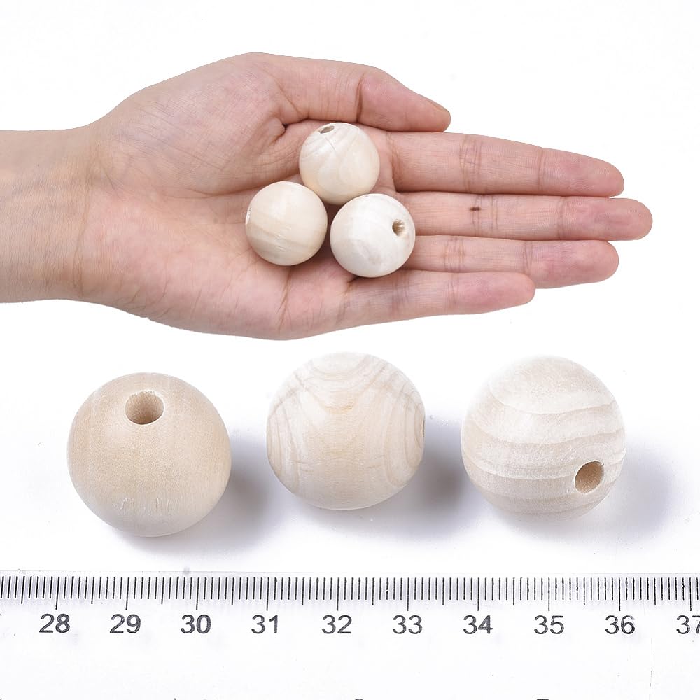 DanLingJewelry 200 perline di legno da 25 mm per decorazioni domestiche