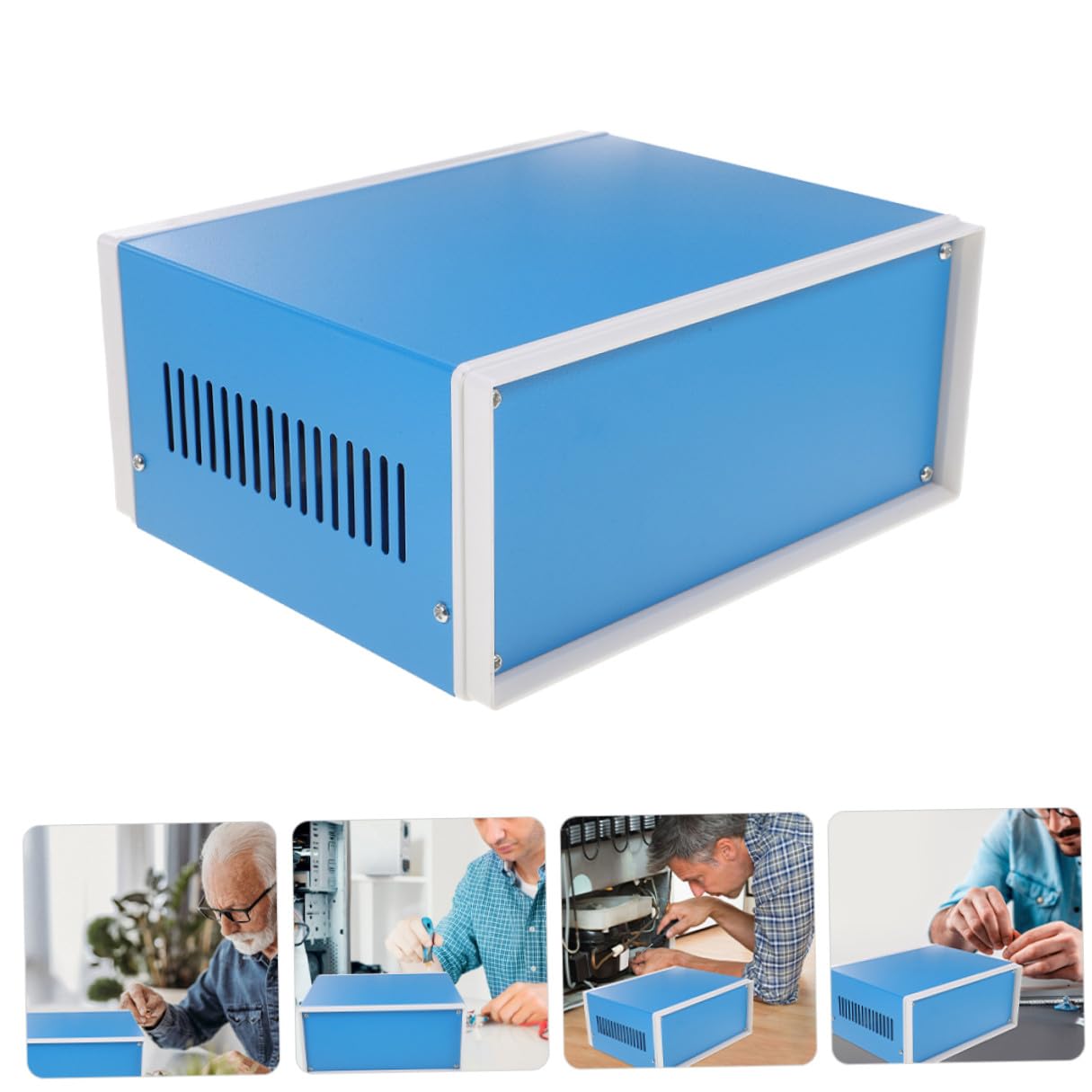 KOMBIUDA Scatola Elettronica in Metallo Contenitore Progetti Elettrici Incassato Custodia per Circuiti e Elettronica con Montaggio Facile e Design Versatile
