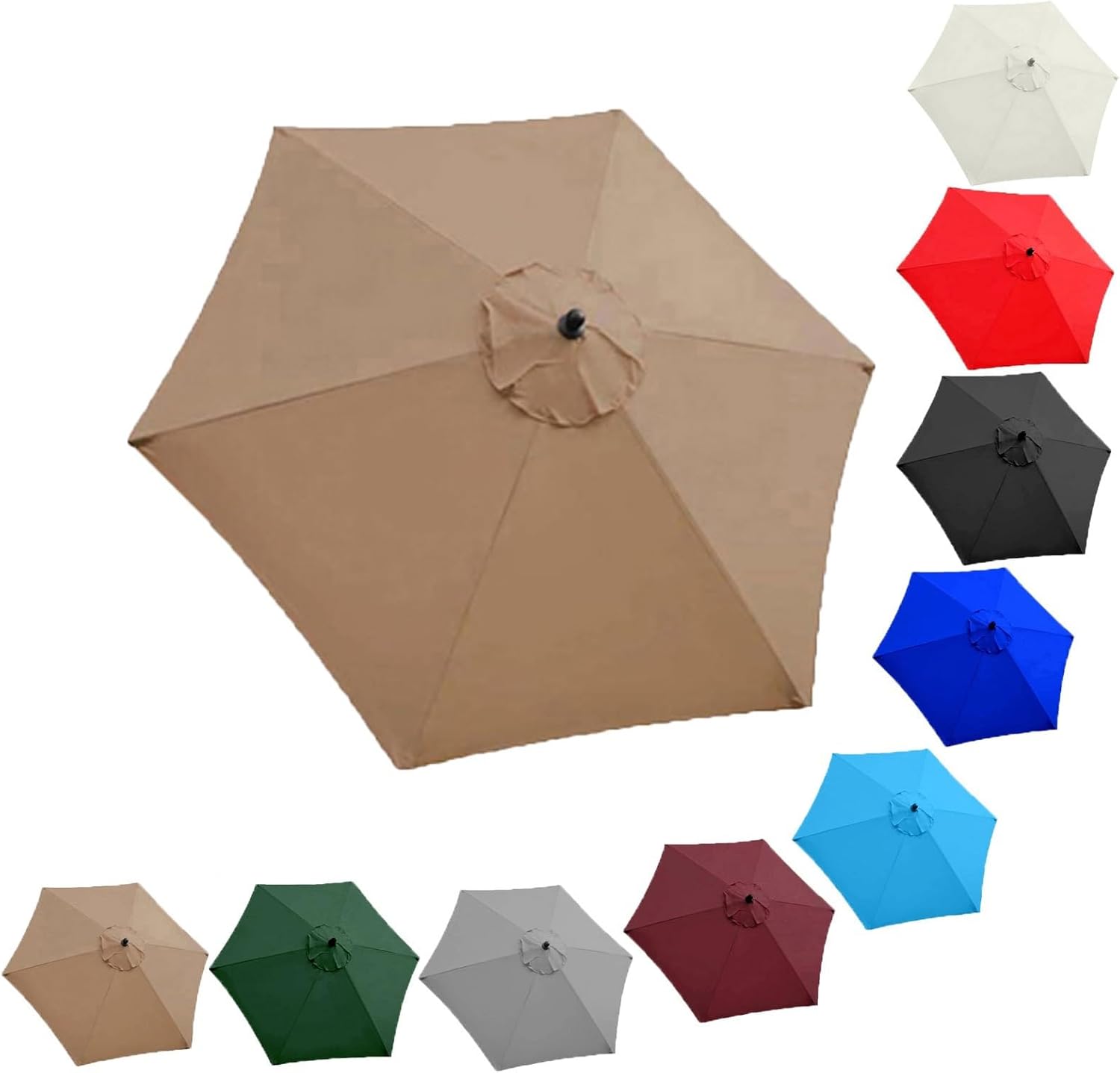 Patio Umbrella Replacement Canopy Square Cantilever Top Cover Outdoor,Replacement Canopy for 2m Parasol Umbrella Premium Grey Canopy Cover for 6 or 8 Arm Patio Umbrellas Durable Outdoor Cano