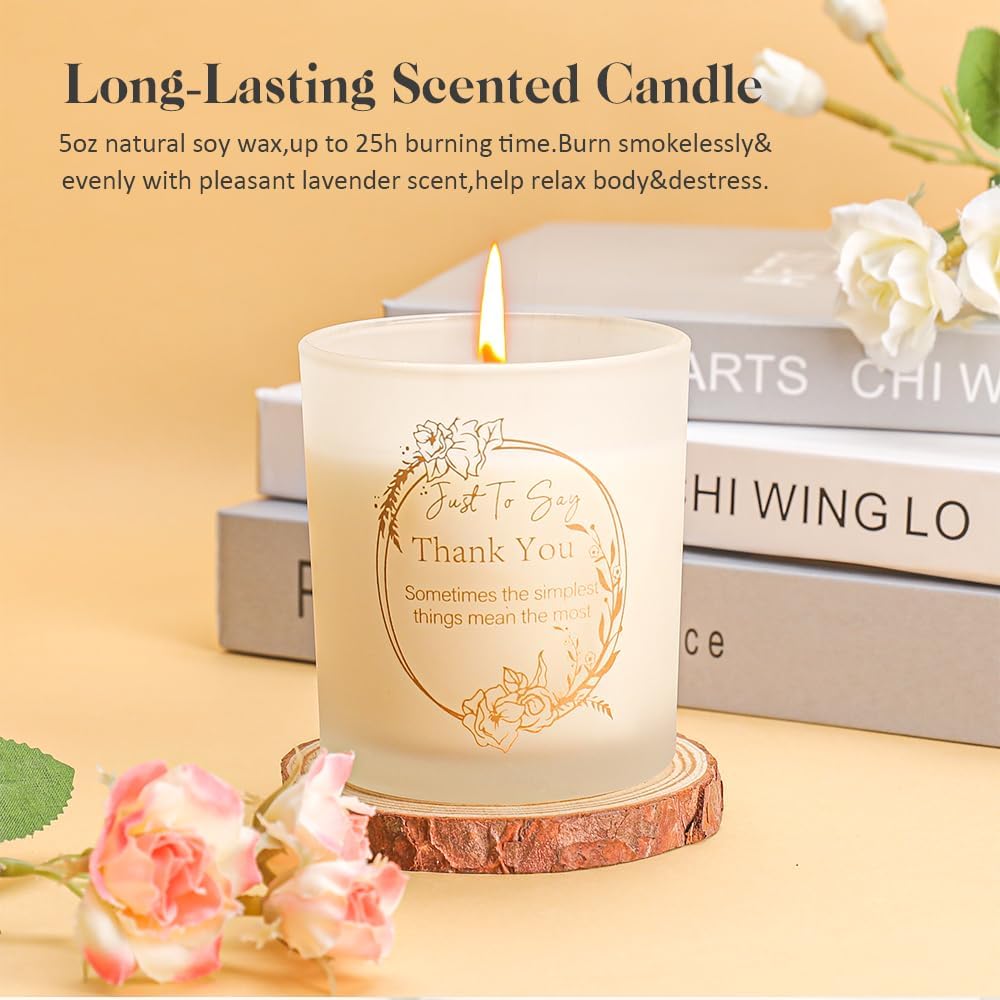 Thank You Gift for Women ,Appreciation Gift Set with Canvas Tote Bag, Ceramic Mug, Scented Candle, Bath Bomb, Dried Flower Card & Keychain , Relaxing Gifts for Her, Friends, Teachers, Coworkers - Image 3