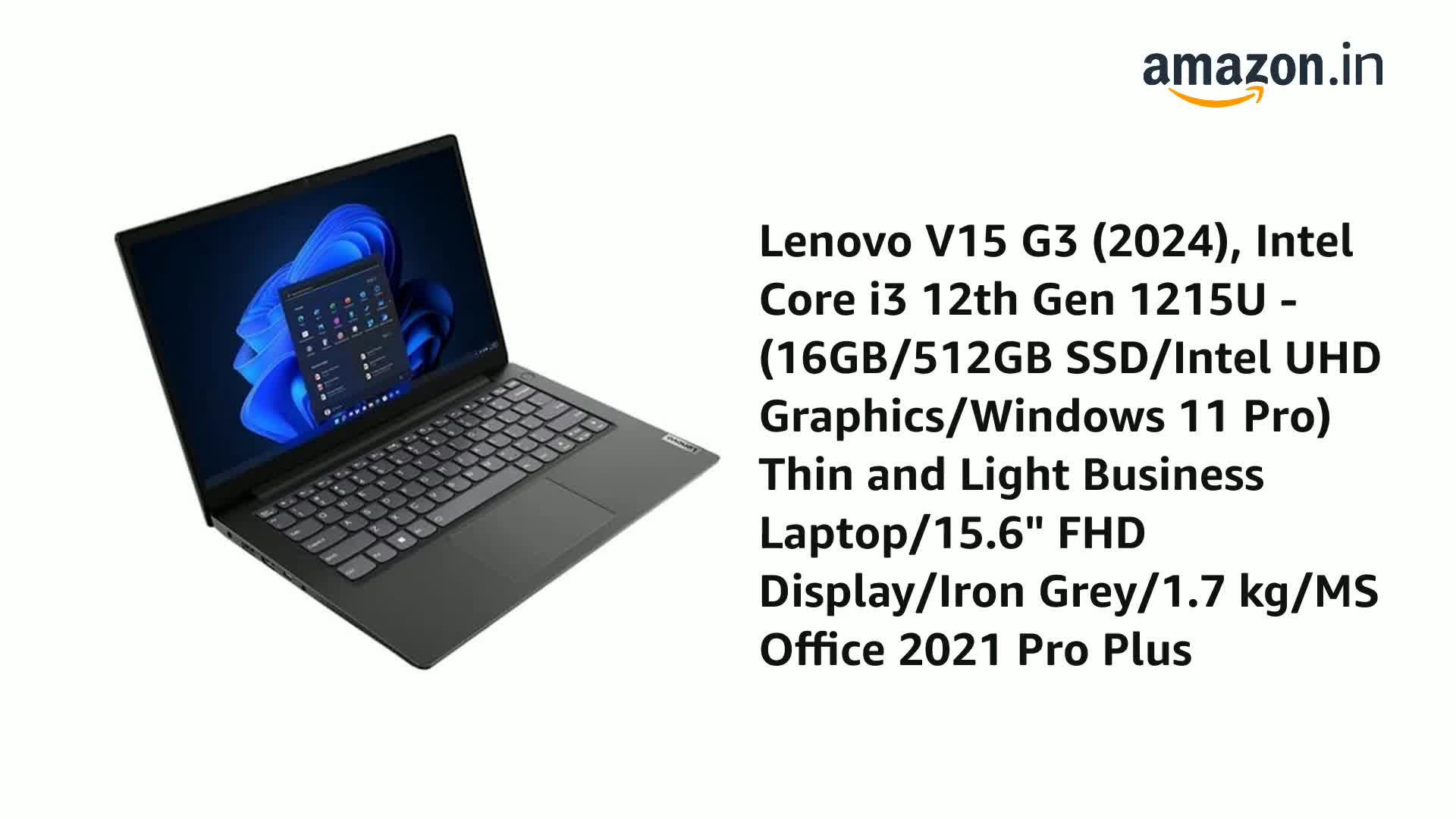 15インチLenovo/Core i3/12GB/SSD447GB/Win11 Laptop Lenovo IdeaPad 3 15IAU7 cu procesor Intel® Core™ i3-1215U