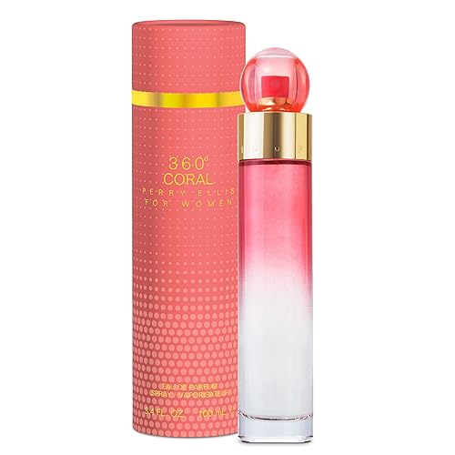 Perry Ellis 360° Coral Eau De Parfum en espray para mujer, perfume para mujer, fragancia floral y afrutada, EDP, aroma de diseñador para ella, larga