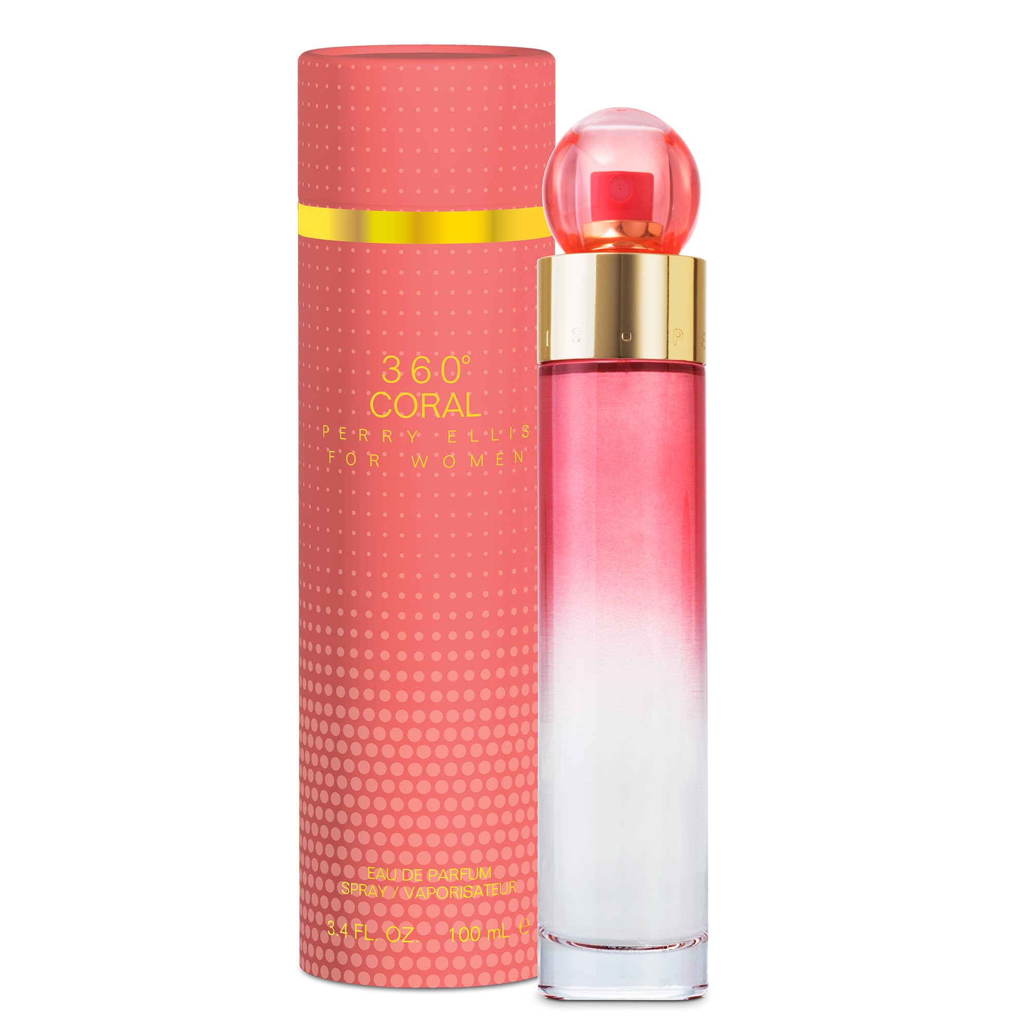 Perry Ellis 360 Coral for Women Eau De Parfum, 3.4 Ounce