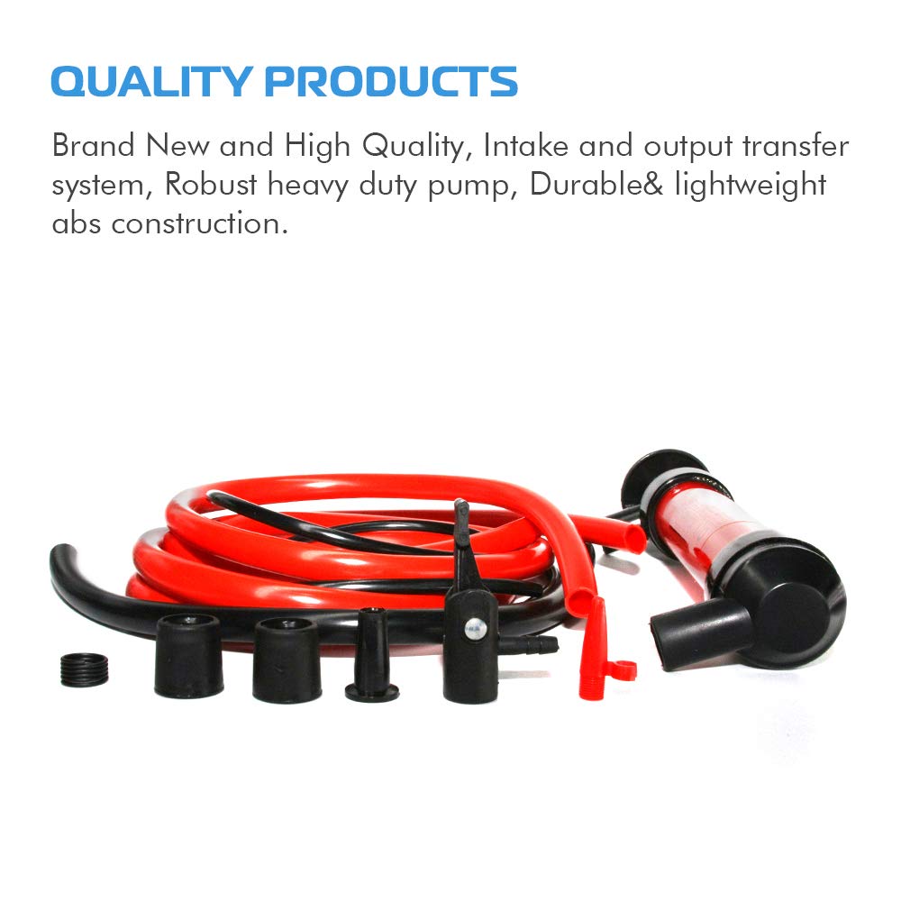 MultiUse Siphon Fuel Liquid Transfer Hand Pump Kit Pump, Tubes