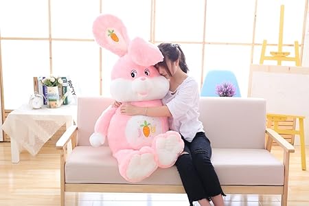Amazon Hyakuriウサギ ぬいぐるみ うさぎ 特大 抱き枕 大きいサイズ 可愛い兎 子供のプレゼントバレンタインデー ふわふわぬいぐるみ 1cm ピンク ぬいぐるみ おもちゃ