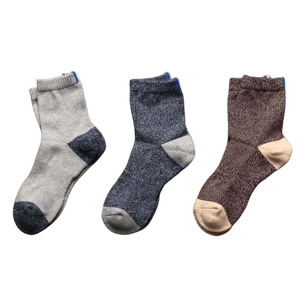 TsoLay Calzini corti da uomo con tubo medio, per autunno e inverno, calze in cotone ispessite, 10 paia per confezione