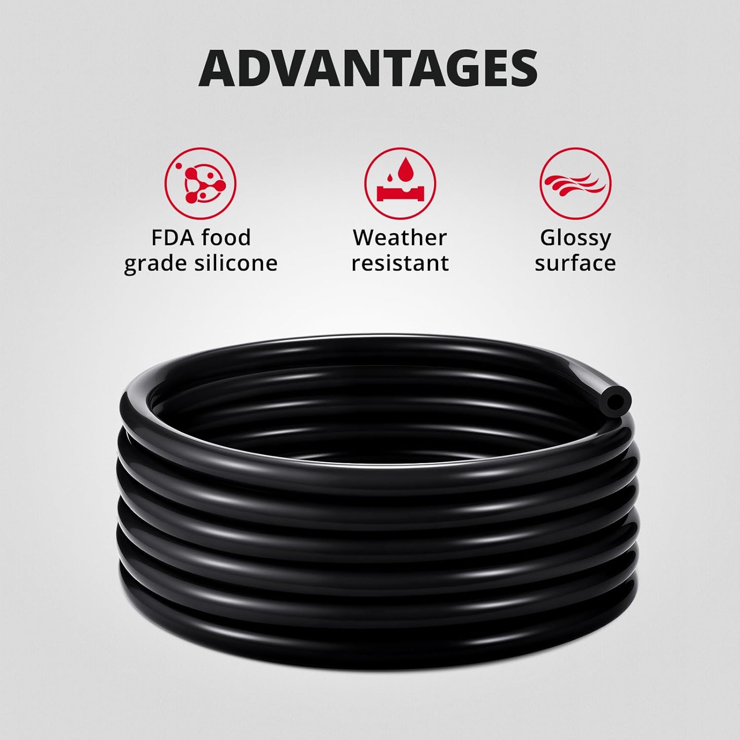 EVIL ENERGY 5/32 1/4 5/16 1/2 Silicone Vacuum Tubing Hose Line Kit 10FT 130PSI Max Pressure Black (4mm 6mm 8mm 12.7mm)