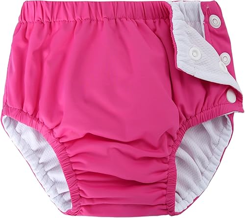Pañales de natación reutilizables para bebés recién nacidos, lavables, unisex, pañales de natación para bebés, color rosa intenso, 0-3 meses