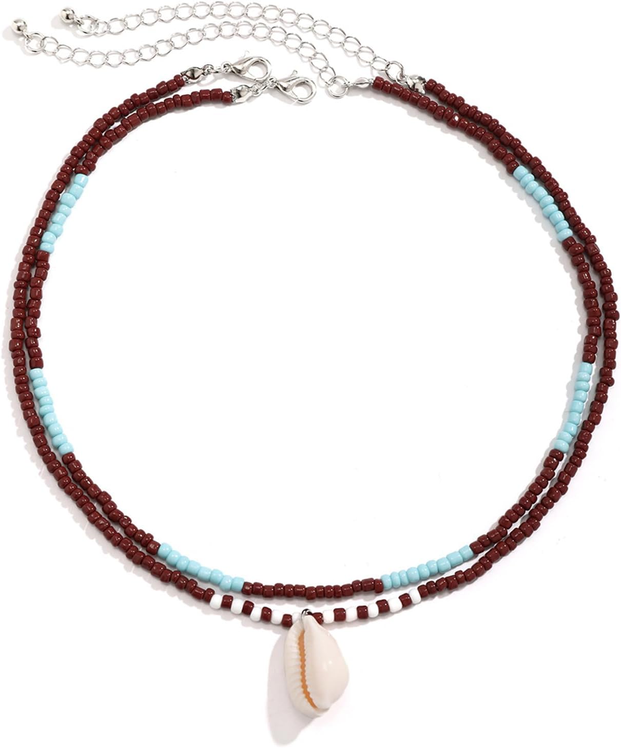 Boho Beaded Choker Necklaces for Women Layered Shell Starfish Charms Necklace Summer Surfer Beach Necklace Jewelry Gift - Image 7