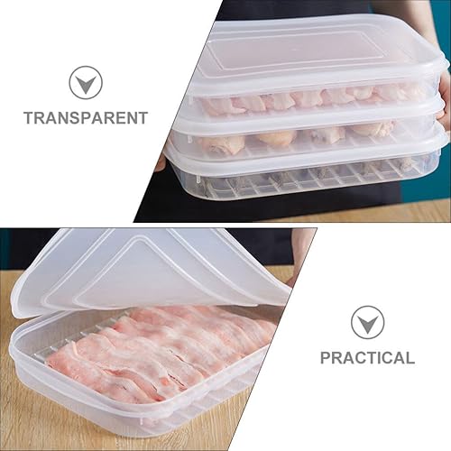 Miniatura 4 de Kichvoe Bacon Keeper Deli - Recipientes de plástico para almacenamiento de alimentos con tapas, contenedor de preparación de comidas para