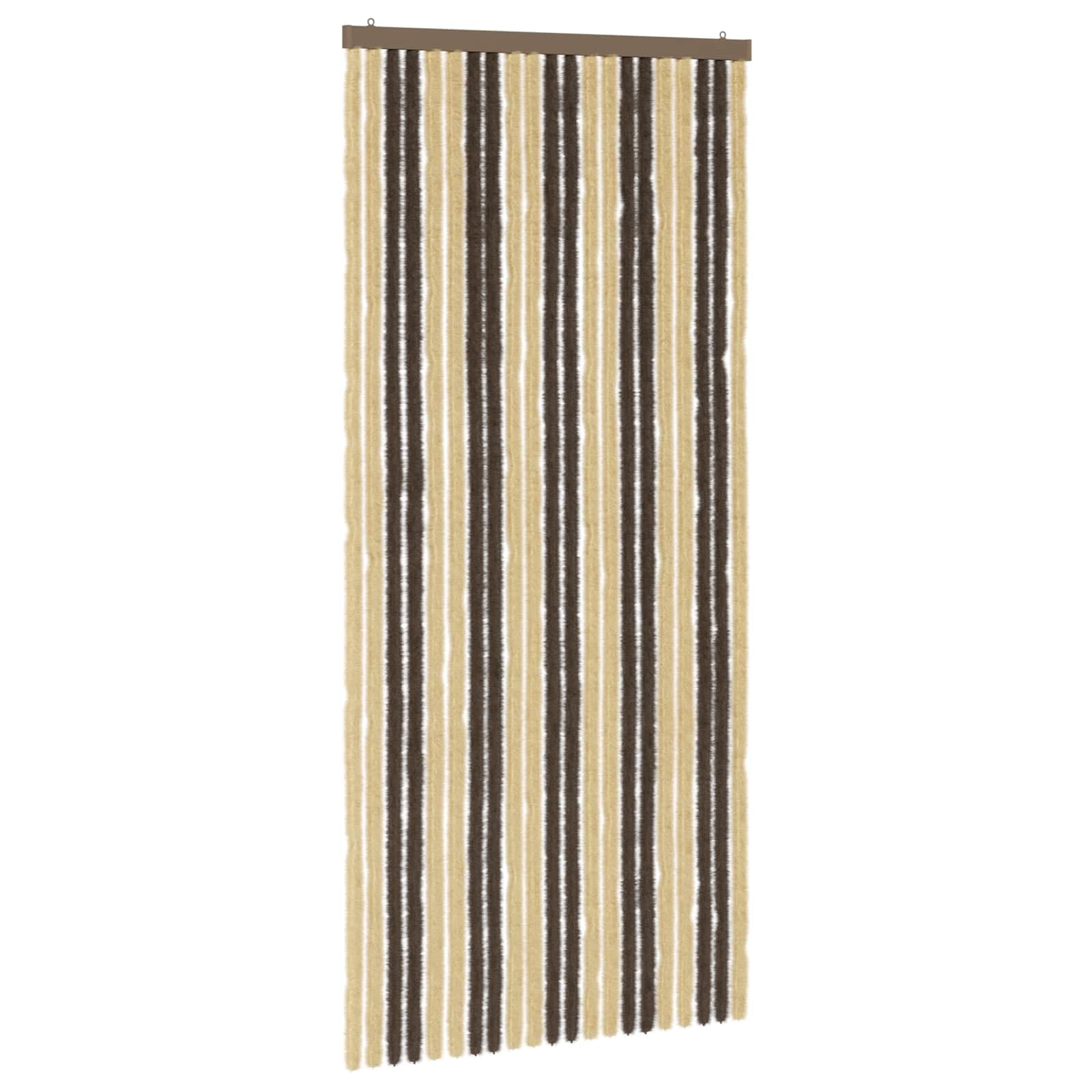 vidaXL Insect Curtain Chenille Dark Brown and Beige 90 x 200 cm — image 1